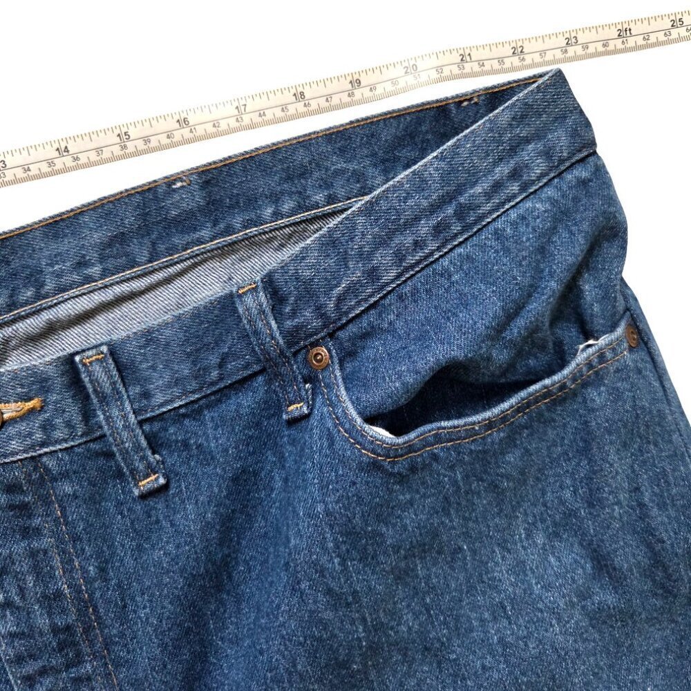 Wrangler Jeans 46x30 Mens Blue Denim Straight Leg Regular Fit Cowboy Workwear - Picture 10 of 10